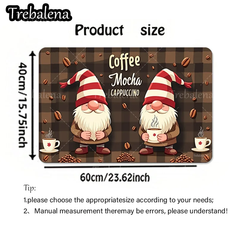 1pc ウェルカムドアマットクリスマスノームコーヒーテーマ玄関マット家の装飾用