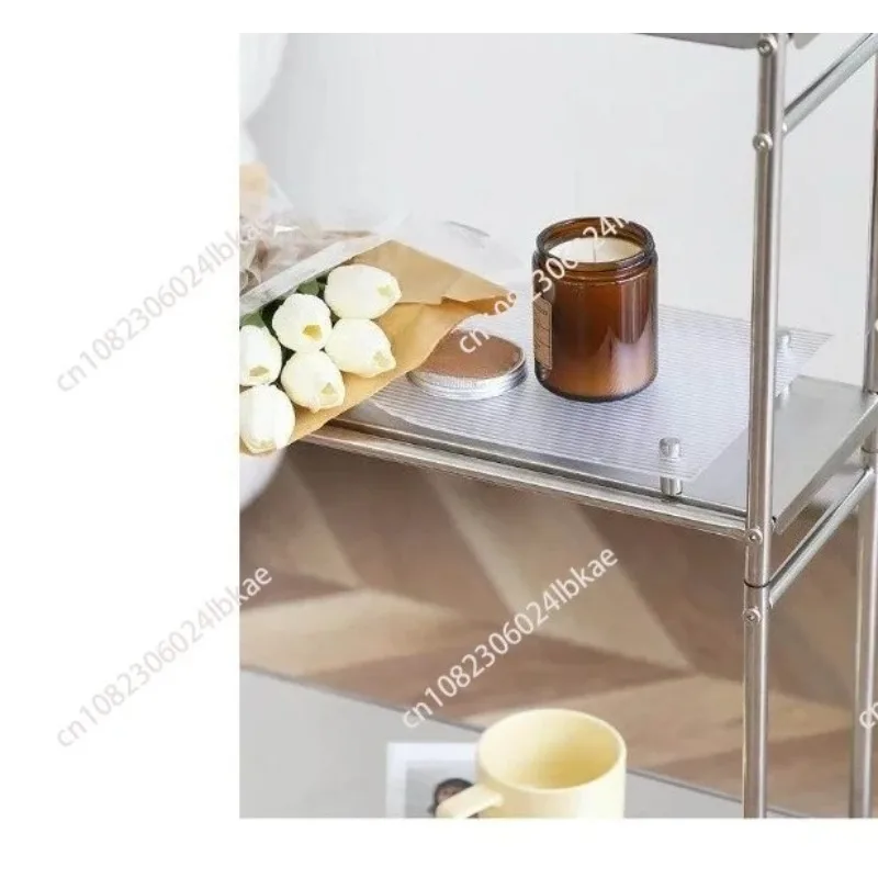Multi-layer Metal Shelf Ins Modern Stainless Steel Kitchen Crack Shelf Floor to Floor Multi-layer 1 Piece Storage Cart AAAA