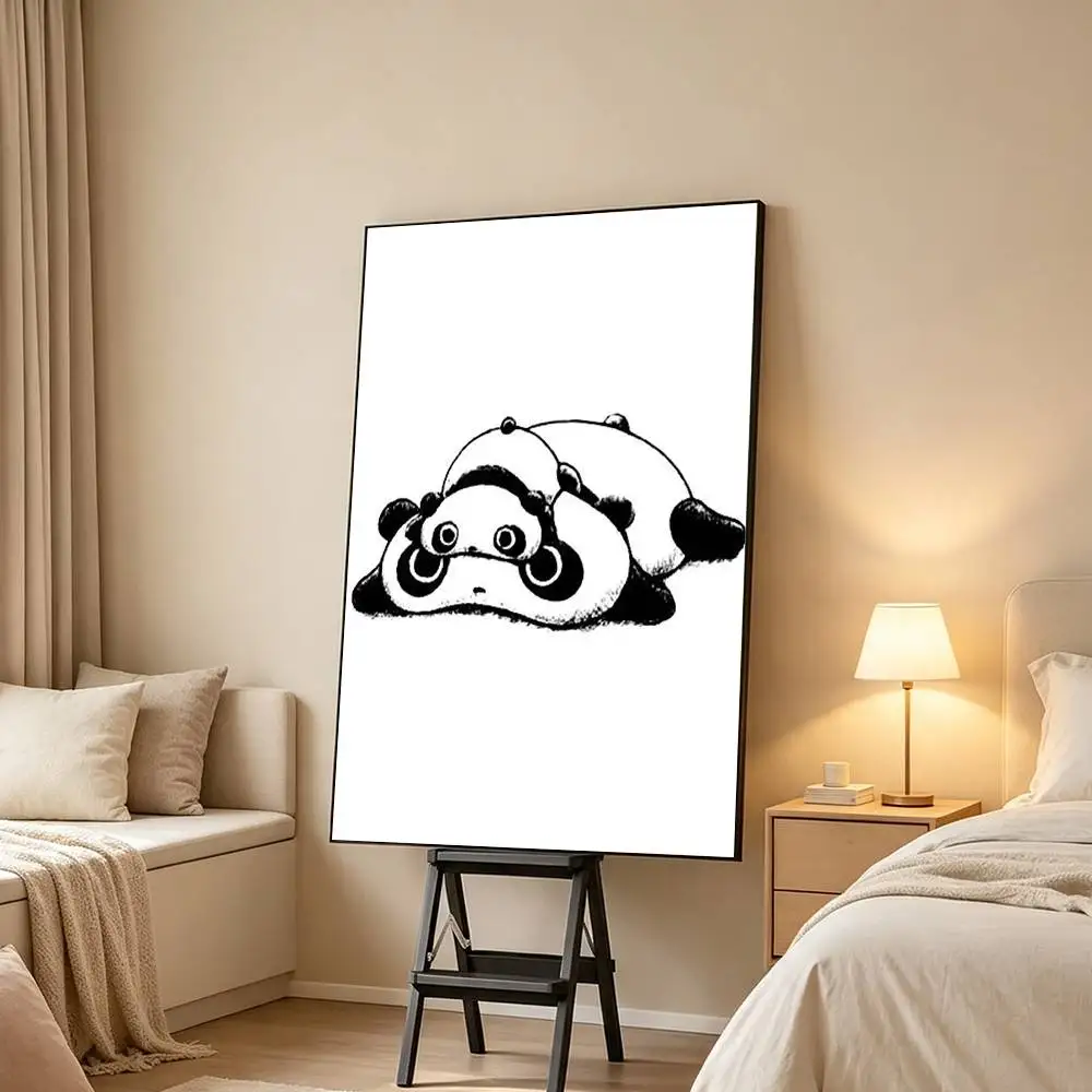 Cartoon T-Tarepanda Panda Poster Waterproof Wall Art Sticker For Bar Living Room Vintage Decor High Quality Print Gift