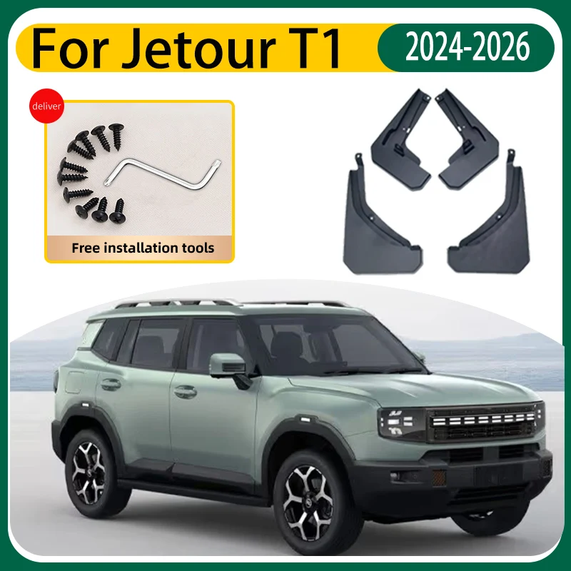 

Car Mud Flaps For Jetour Shanhai T1 Accessories Freedom 2024 2025 2026 Mudguards 4PCS Splash Guard Rubber Auto Front Rear Fender