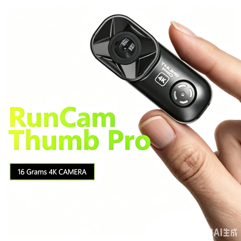 RunCam Run Cam Thumb Pro W Mini Cámara FPV 4K con Giroscopio Integrado y Filtro ND para Drones/Quadcopters RC FPV