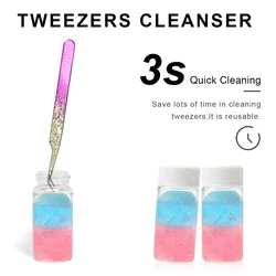 25ml Eyelashes Tweezers Cleaner Eyelash Extension Tweezers Cleaning Tools With Glue Remover Liquid And Sponge Ball Cleaning Glue