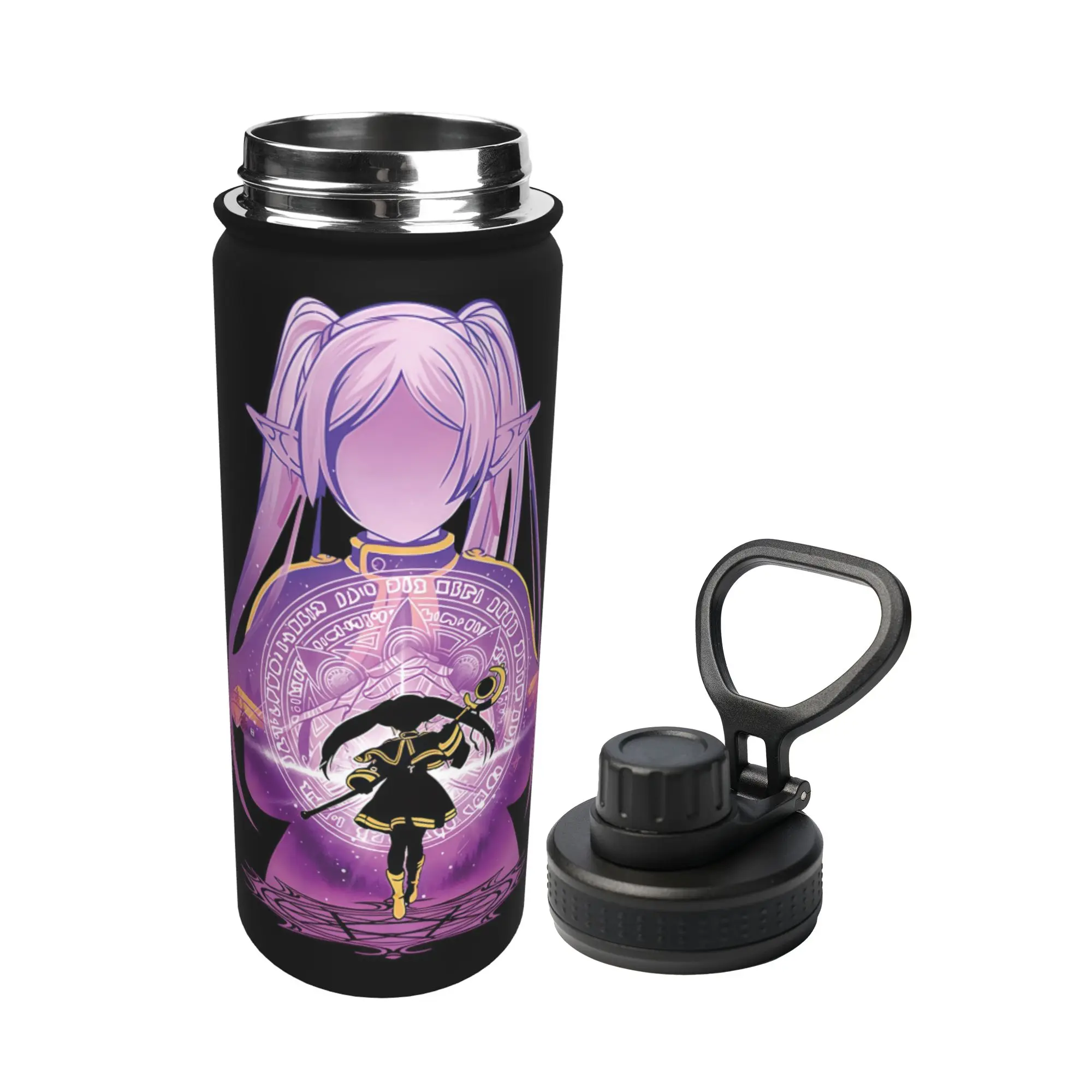 Frieren Beyond Journey's End Anime 18OZ Sports Insulated Kettle  Thermal Cup Stainless Steel Double Wall Mugs Water Bottle