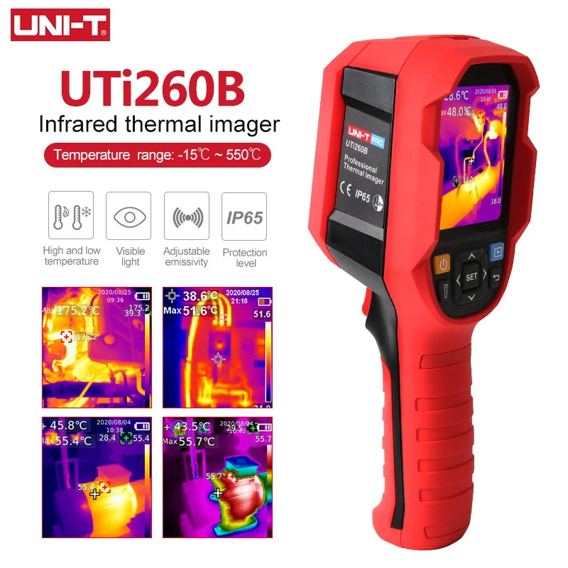 UNI-T 산업용 열화상 카메라, 온도 화상 회로, 전기 유지 보수, UTI260B HD, 256x192 픽셀 