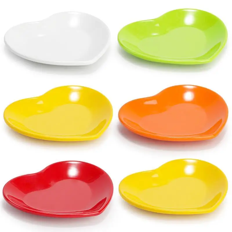 

Colored Melamine Plates, Plastic Love Bowls, Breakfast Restaurant Snack Pasta Fruit Salad Bowls