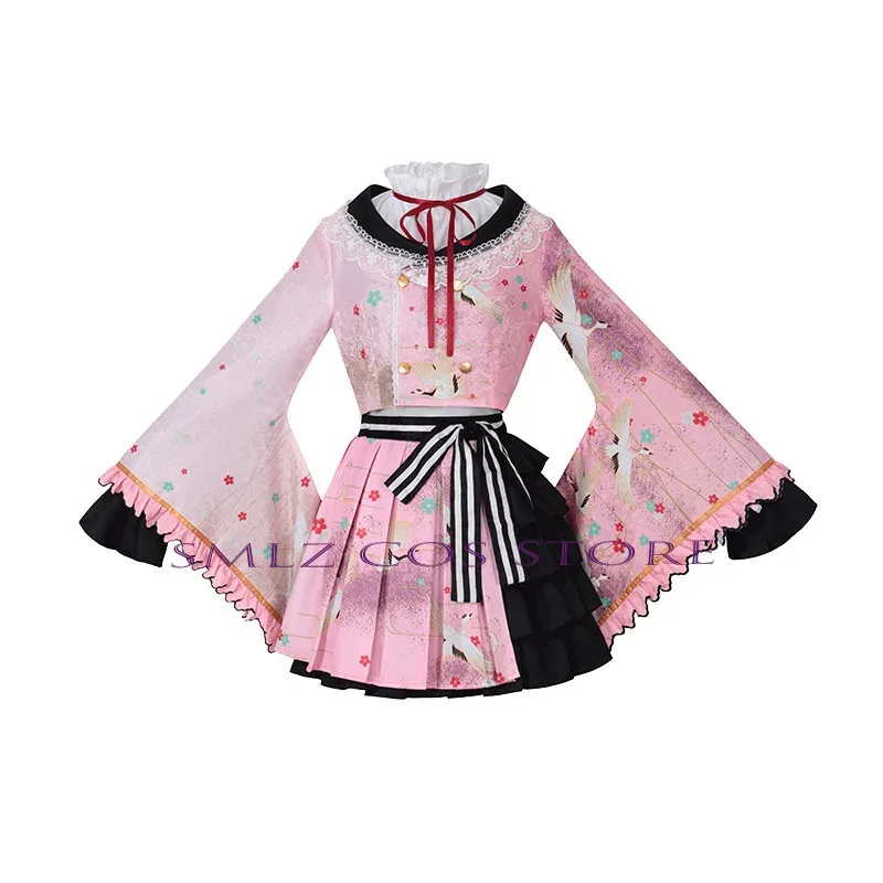 PJSK Akiyama Mizuki Kimono Game Project Sekai Cosplay Maid Dress Wig Outfit Set Halloween Party Uniforms for Womana;2'k,8;c'