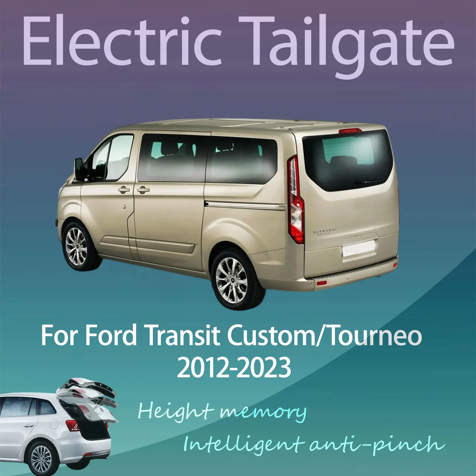 For Ford Transit Custom/Tourneo 2012-2023 Electric Tailgate with Sensor Trunk Anti-pinch Memory Height Intelligent Operation