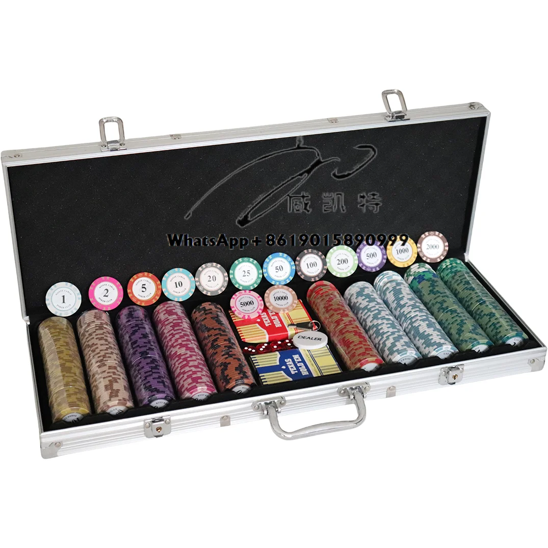 Personalized Las Vegas Monte Carlo Blank Supply 500 ABS Ceramic Token in Aluminum Case Clay Poker Chip Set With Briefcase - view 2