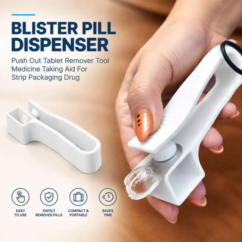 Blister Pack Tablet Pusher Pill Remover Tool Strip Medicine Take Aid For Household Medication