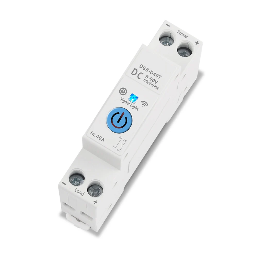 for Smart Circuit Breaker for Tuya WiFi DC 8-90V 40A Rated Voltage Current with Mobile App Control Timer and Loop Mode Functions