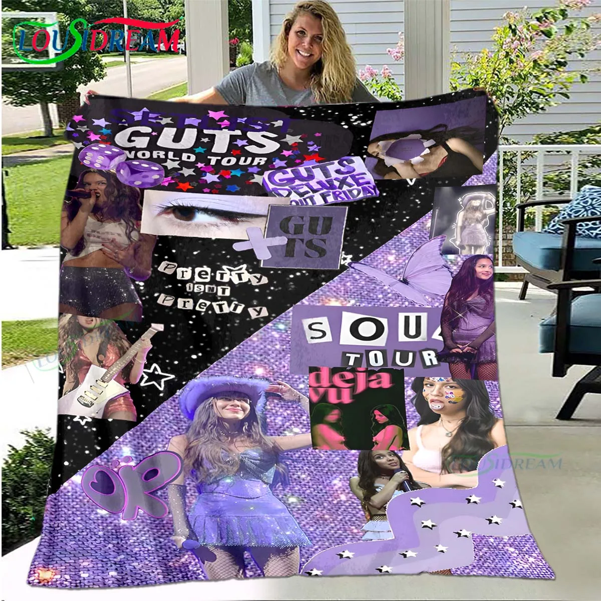 

Pop Female Diva Singer Pattern Blanket Star Flannel Thin Blanket Portable Home Travel Office Lunch Break Blanket Gift
