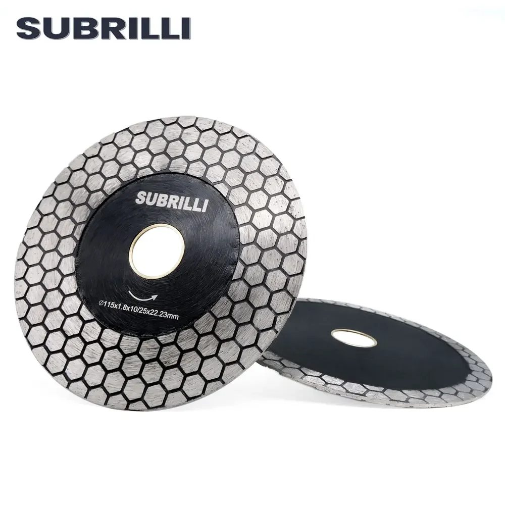 SUBRILLI 115mm/4.5Inch Diamond Cutting Disc Circular Saw Blade Grinding Disc For Porcelain Tile Marble Stone Hexagonal Chip Free