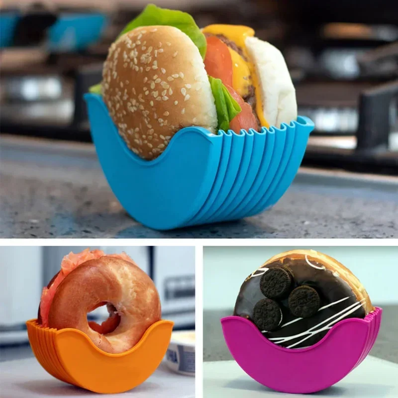 Silicone Burger Maker Mold Burger Holder Box Kitchen Accessories Hamburger Meat Beef Grill Food Utensils Burger Buddy Utensils