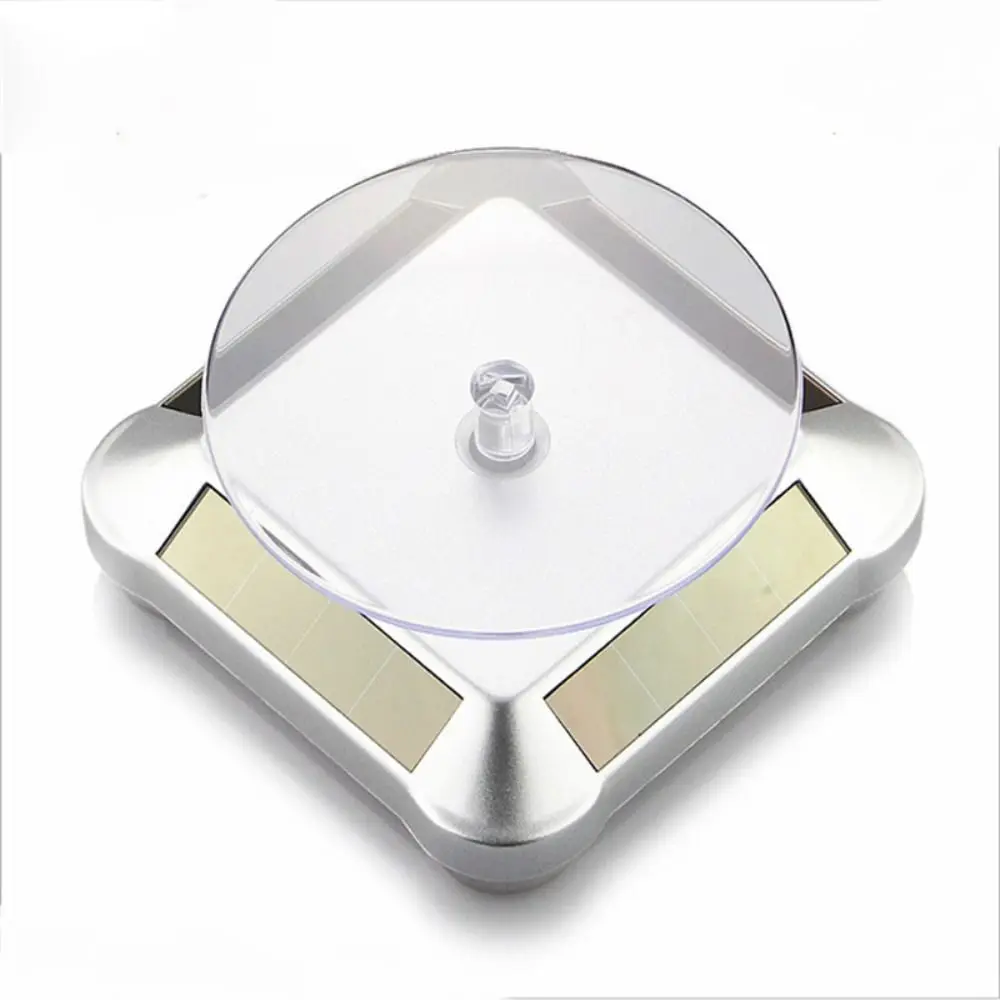 

Turntable Designed Solar Jewelry Display Stand Displaying Watches Bracelet Necklace Rotating Table Solar Power Automatic