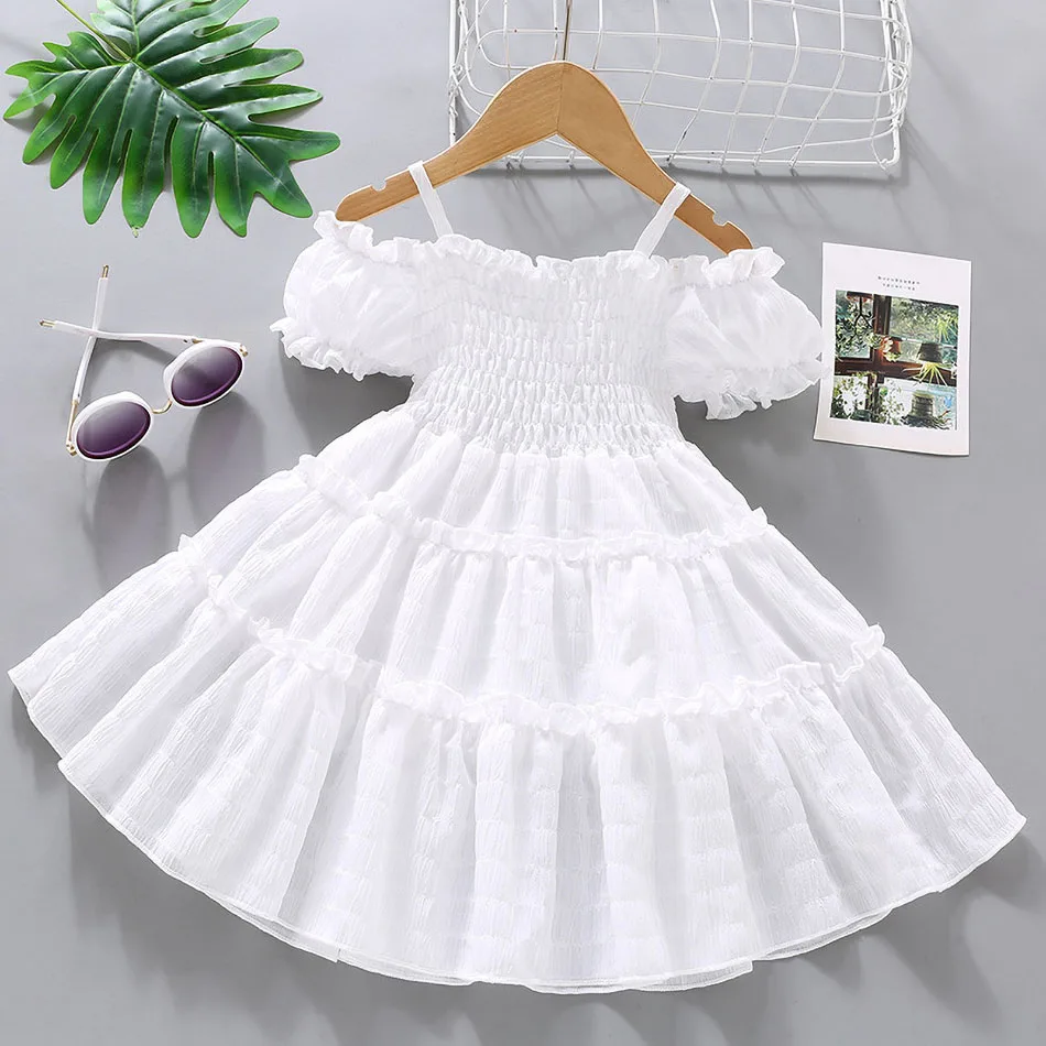 2-8 Year Old Girls Casual Dresses Girls' Dress For Summer New Sleeve Patchwork Cake Dress Fashionable Princess Dress For Girls