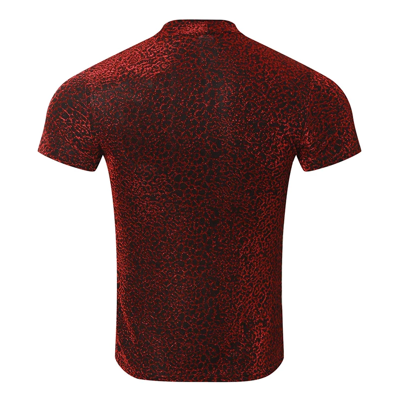 Men s Fashionable  Fit Metallic Shimmer Turtle Neck Short Sleeve T-Shirts for Summer Style Statement