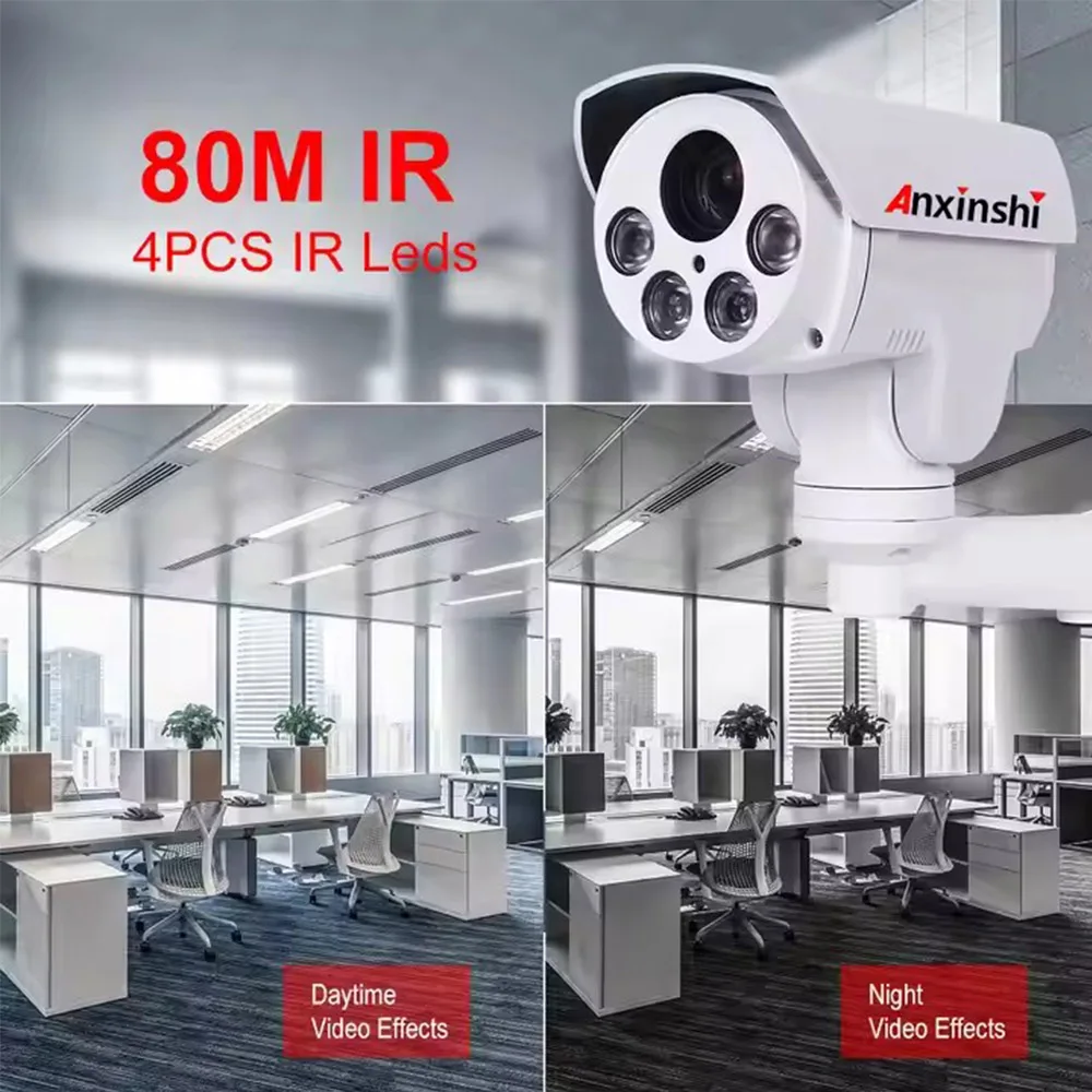 Telecamera bullet PTZ IP IR 8MP 12XZOOM 80M P2P Telecamera di sicurezza IP66 diurna e notturna Telecamera CCTV