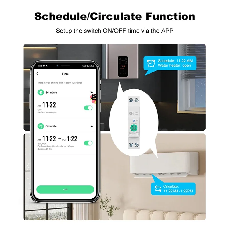 

B04B-4X Tuya Wi-Fi умный автоматический выключатель 1P + N 63A переключатель на DIN-рейку со статистикой электричества удаленное голосовое управление для Alexa