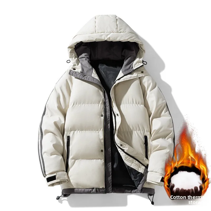 

Hooded New Autumn and Winter Men's Cotton-padded Casual Cotton-padded Jacket Down Jacket Cotton-padded Jacket Loose Coat Men
