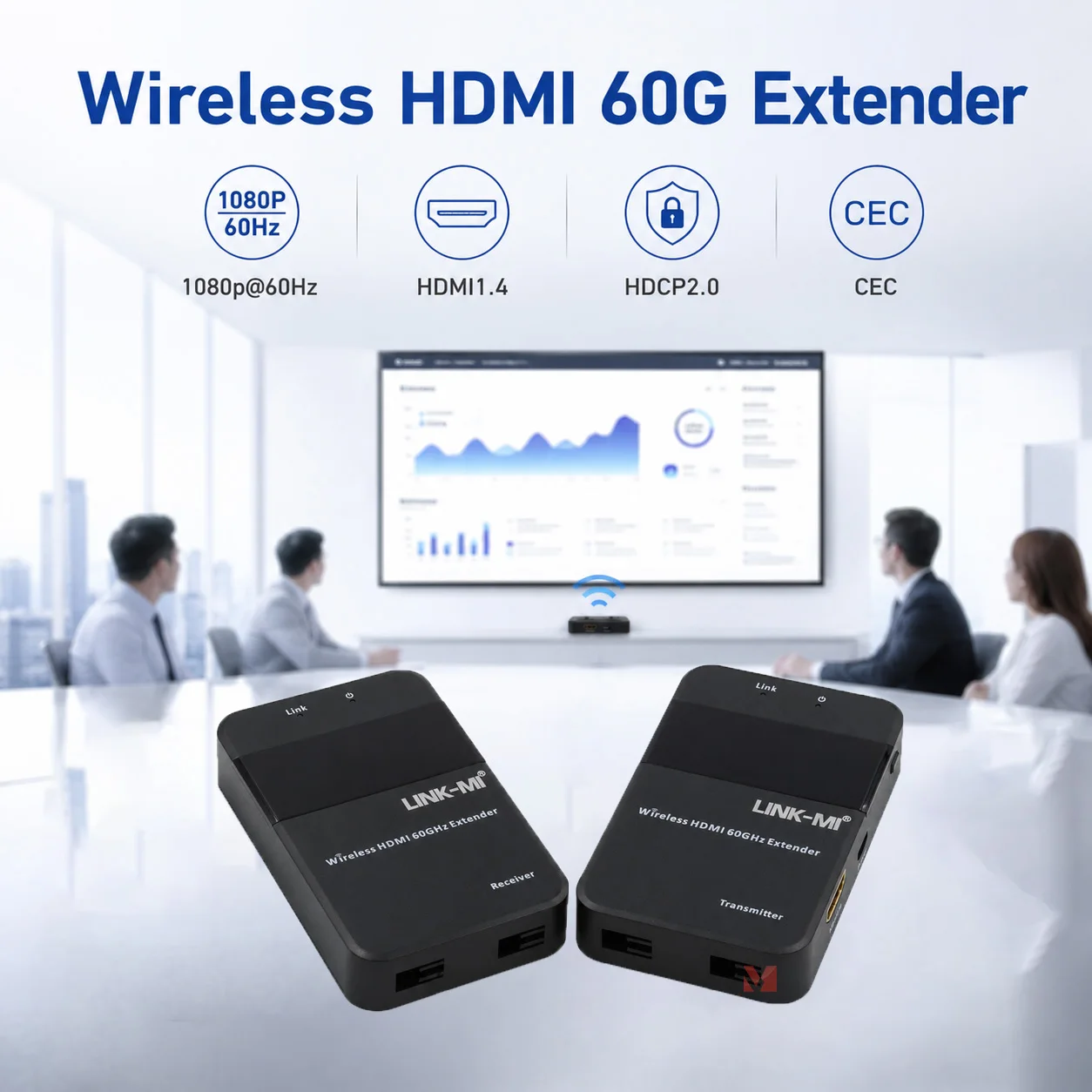 Wireless HDMI Extender 30M 60G HDMI Wireless Transmitter Receiver HDMI Extender Kit 1080P 3D HDMI 1.4 HDCP CEC