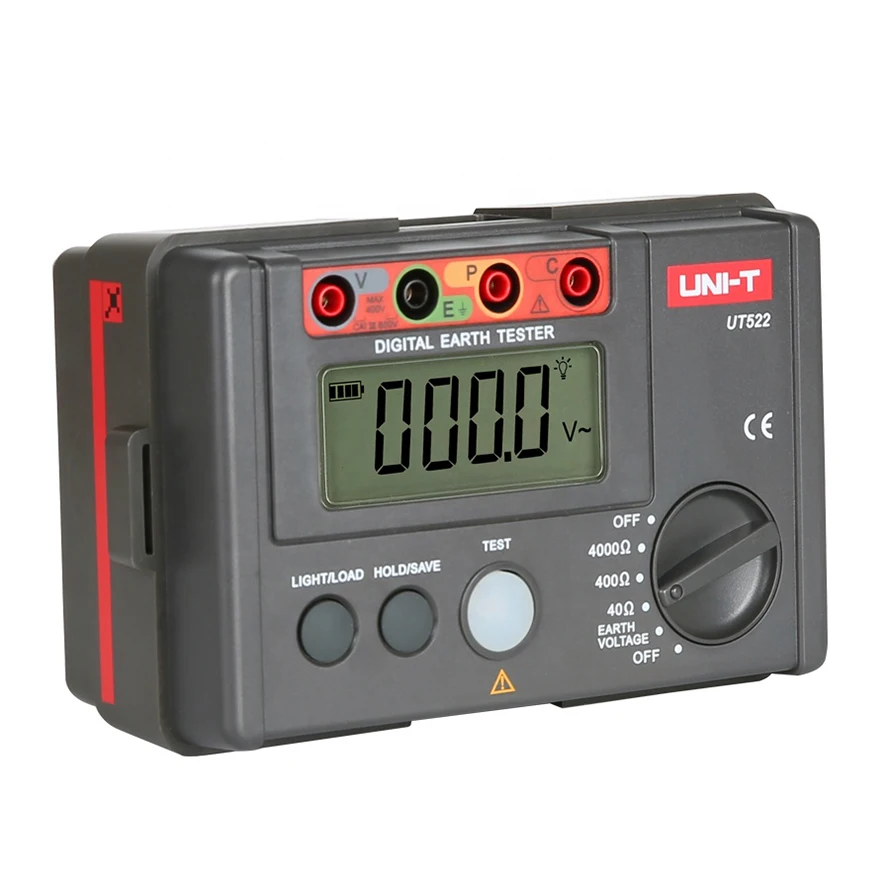 -T UT522 Digital Ground Resistance Tester Megohmmeter Meter Ground Insulation Ohmmeter Voltmeter With Backlight LCD