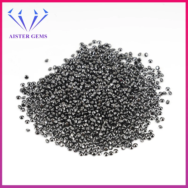 1.0ct / Pack Never Fade Black Color Small Sizes Loose Moissanite Stones from 0.7mm to 2.9mm for Moissanite Jewelry Making