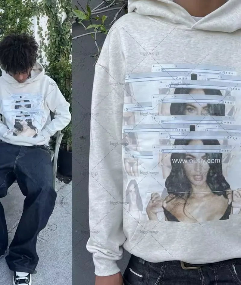 فاسق القوطية رسالة الكرتون طباعة الشارع الشهير الرجال المتضخم الرجعية البلوز النساء Y2K 2025 الهيب هوب Harajuku بلوزة كلاسيكية غير رسمية #1