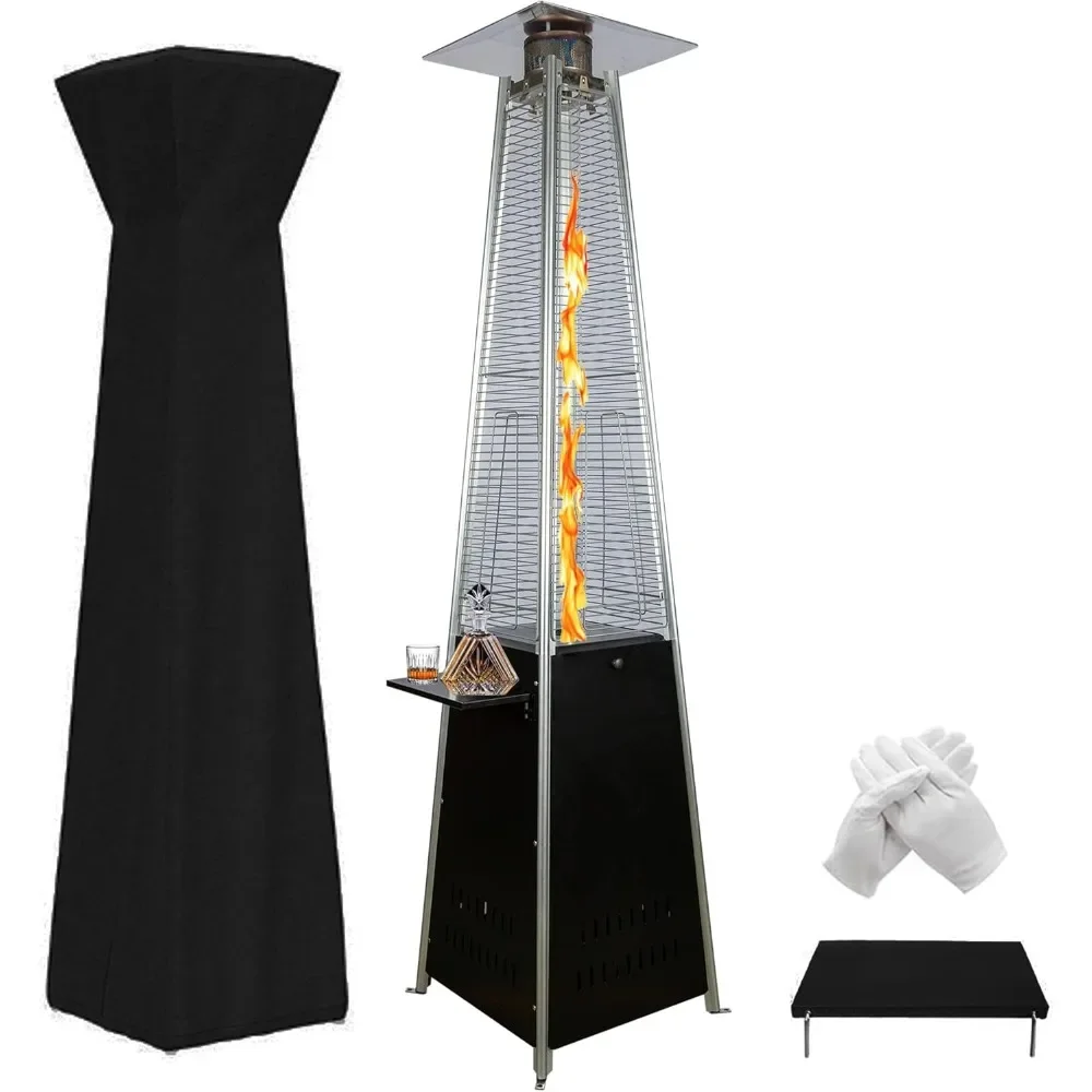 

Pyramid Patio Heater, 48,000 BTU Outdoor Heaters for Patio Propane with Detachable Table, Detachable Wheels