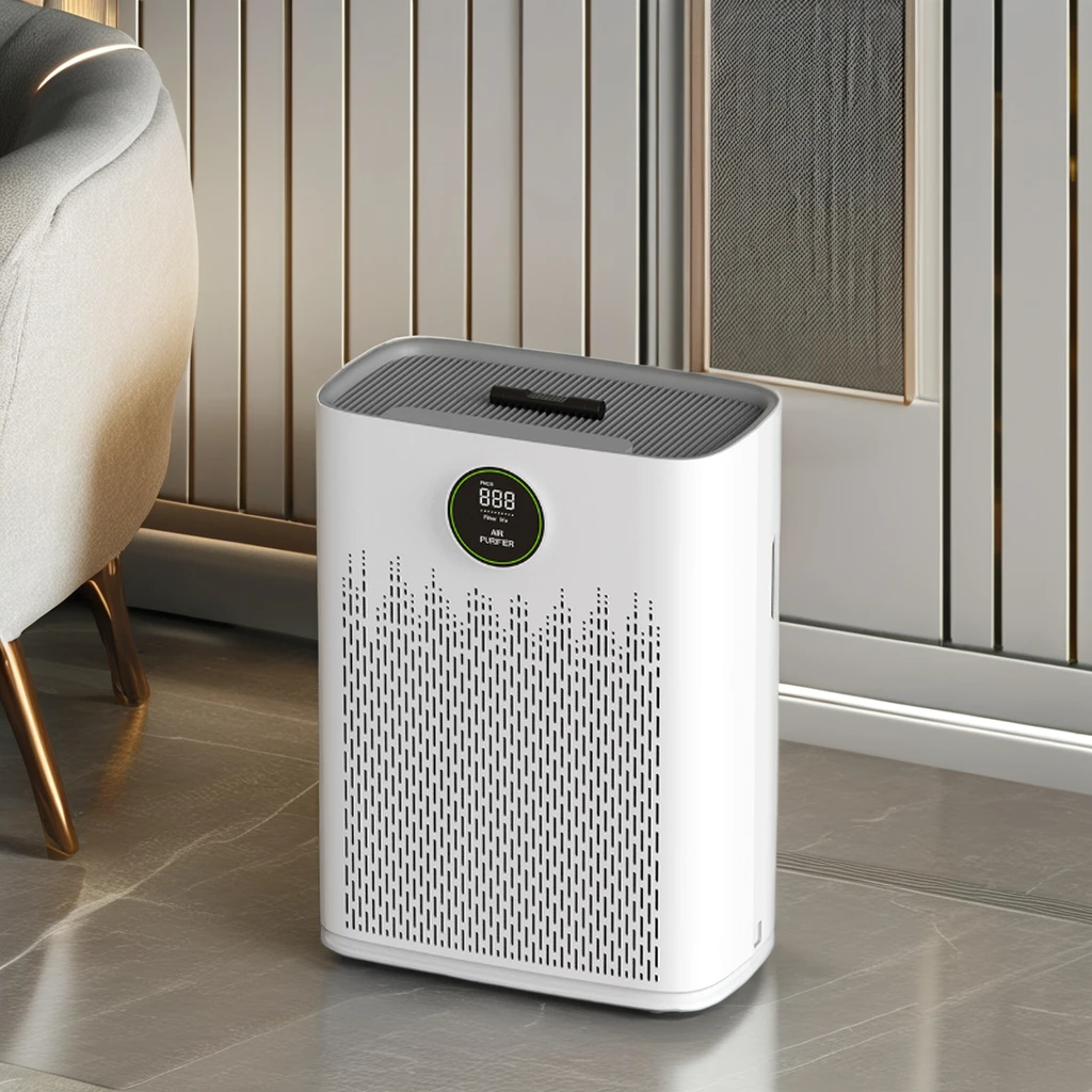 

High Efficiency Air Purifier Smart Modes PM2.5 Display White ABS Material MOQ 1000 Sleep Mode Air Cleaning Replacement Reminder