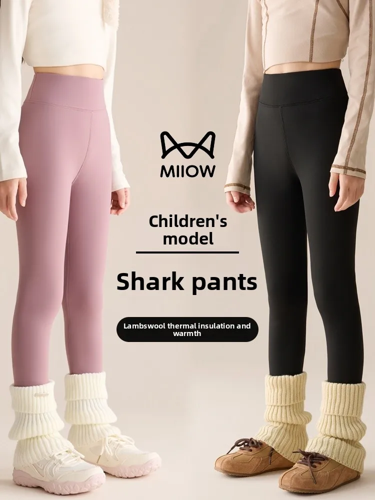 

Брюки для йоги Thiened Fce из овчины для девочек, теплая зимняя верхняя одежда с высокой талией, повседневные брюки из нейлона и спандекса с девятью очками