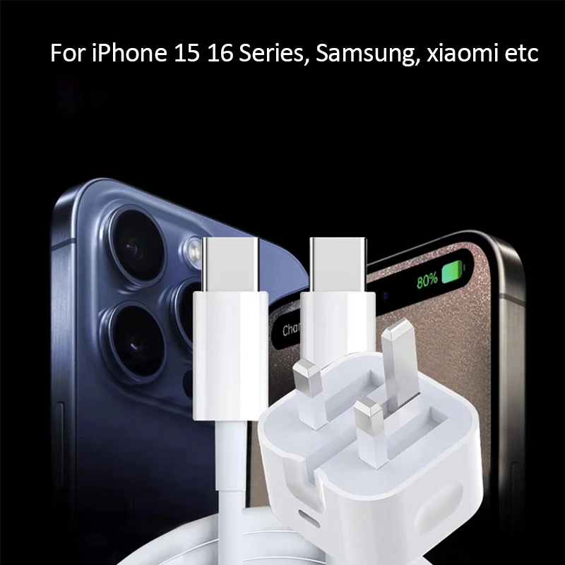 المملكة المتحدة USB C شاحن QC 3.0 شحن سريع PD 25 واط طوي نوع C شحن سريع السفر الجدار شاحن محول الطاقة آيفون 16 15