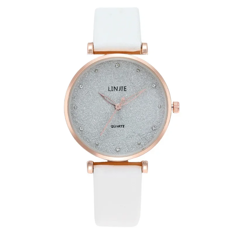 Montre en cuir étoile simple pour femme, montres-bracelets à quartz à trois broches, cadran en diamant, montre élégante pour femme, décontracté, extérieur, mode