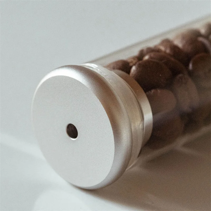 Display Glass Bottle with Metal Cap One Way Exhaust Valve Coffee Bean Container Sealed Jar 150mm 120mm Coffee Beans Storage Tube