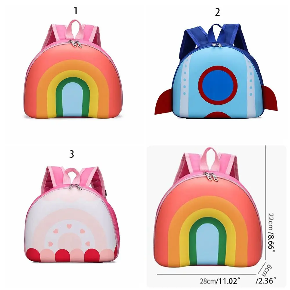 Sac à dos de dessin animé imperméable avec sangles annulées, cartable arc-en-ciel mignon, tissu écologique, cartables d'école maternelle