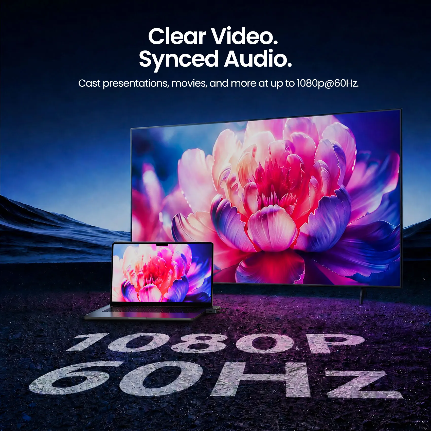 Vention 50M Bezprzewodowy Nadajnik i Odbiornik HDMI Plug & Play Zestaw Przedłużający 1080P@60Hz Wyświetlanie Wideo HD do PC Laptopa Projektora — zdjęcie produktu 2