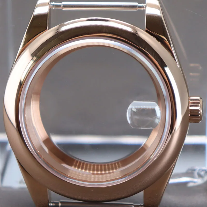Rose Gold 36mm/39mm NH35 Watch Cases Sapphire Crystal 10ATM For Oyster NH35 NH36 NH34 NH38 Miyota 8215 8205 Movement 28.5mm Dial