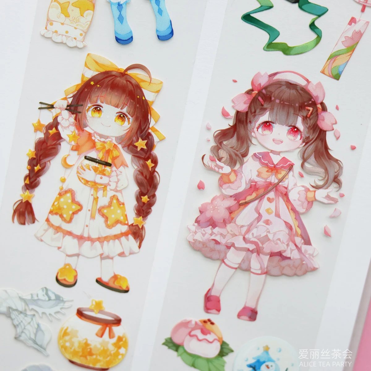 5Meter Sakura Four-leaf Clover Cute Girl Character PET Washi Tape