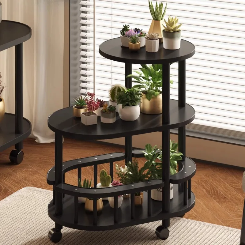 Wooden Corner Plant Stand with Shelves, Multi-Tier Solid Wood Flower Pot Shelf, Floor Standing Rack for Balcony