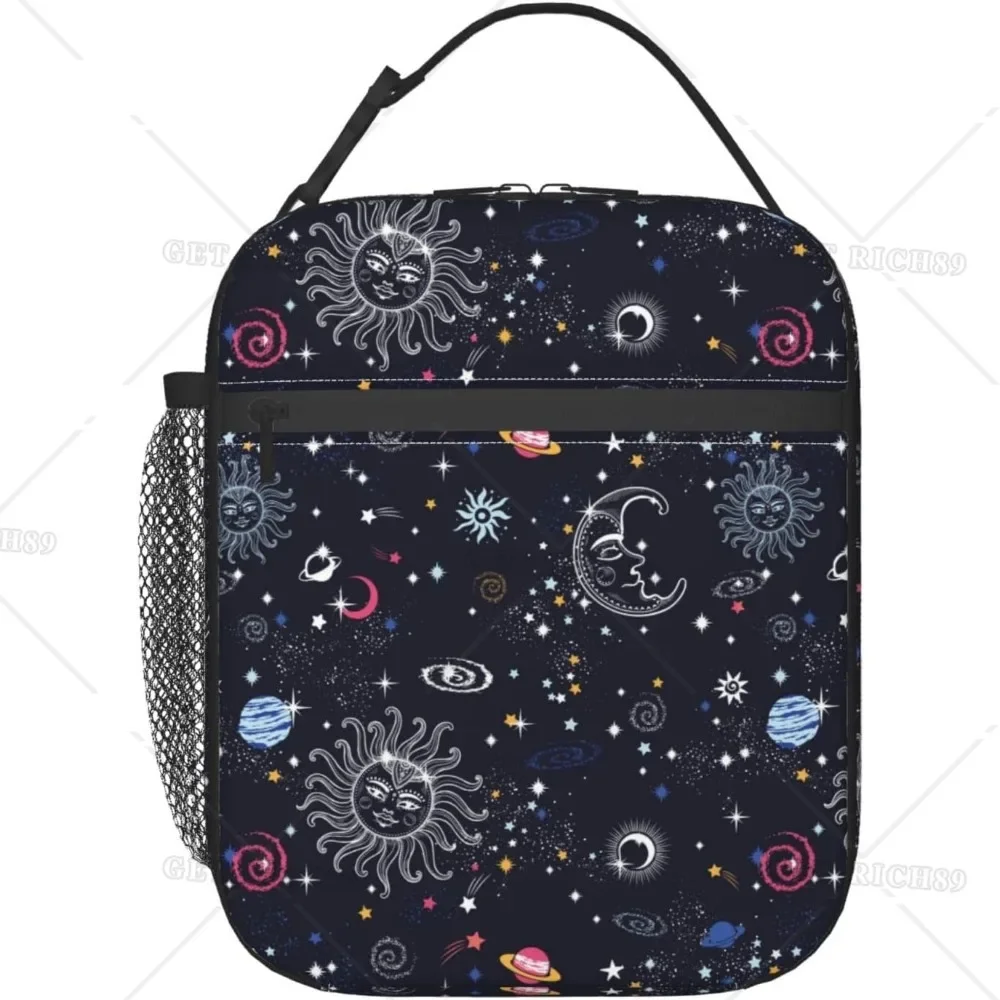 Space Koala Moon Insulated Lunch Bag, Reusable Portable Lunch Box for Office Travel, Meal Tote Bag for Women and Men