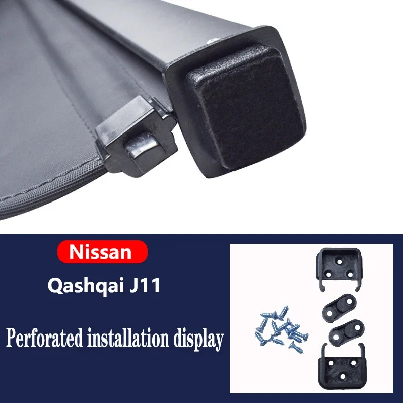 Car Rear Trunk Curtain Cover For Nissan Qashqai J11 Accessories 2013~2021 Car Rear Rack Partition Shelter Decoration Accessories