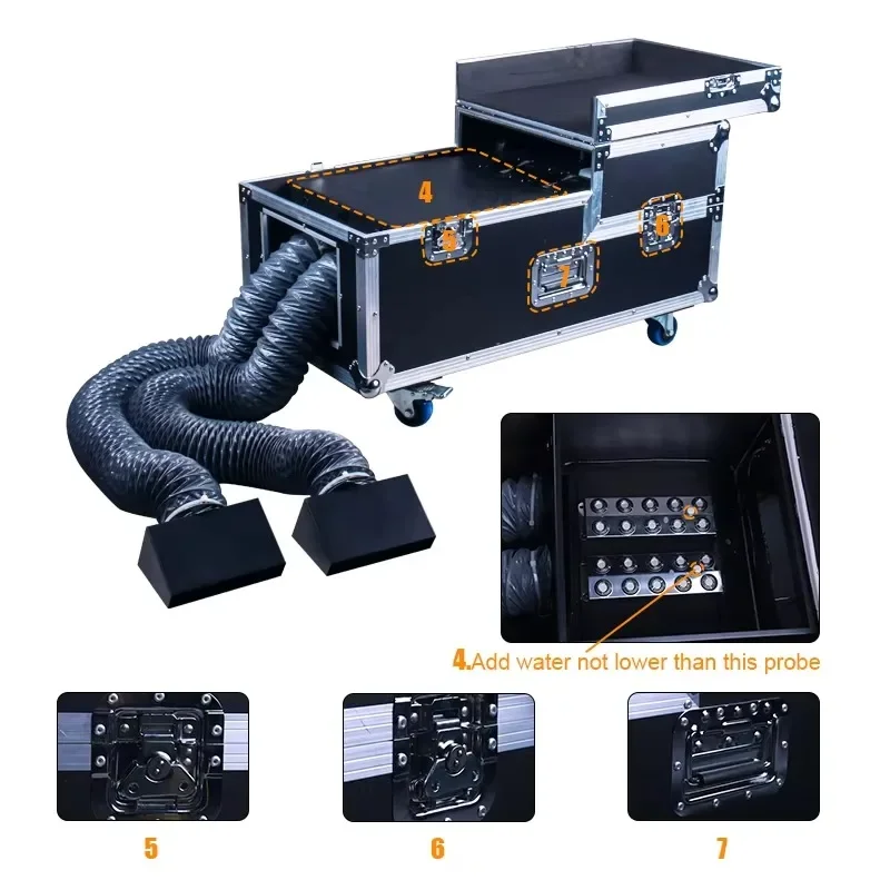 Marslite 2000W 3000W Low Lying Fog Machine Water Base Dual Output Ground Smoke Machine for Wedding Stage Event Party