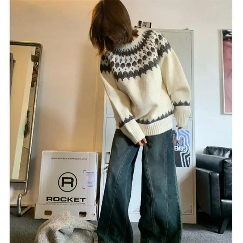 

Вязаный кардиган для девочек, свитер, пуловер, утепленный женский трикотаж в консервативном стиле, весенне-осенне-зимнее женское пальто