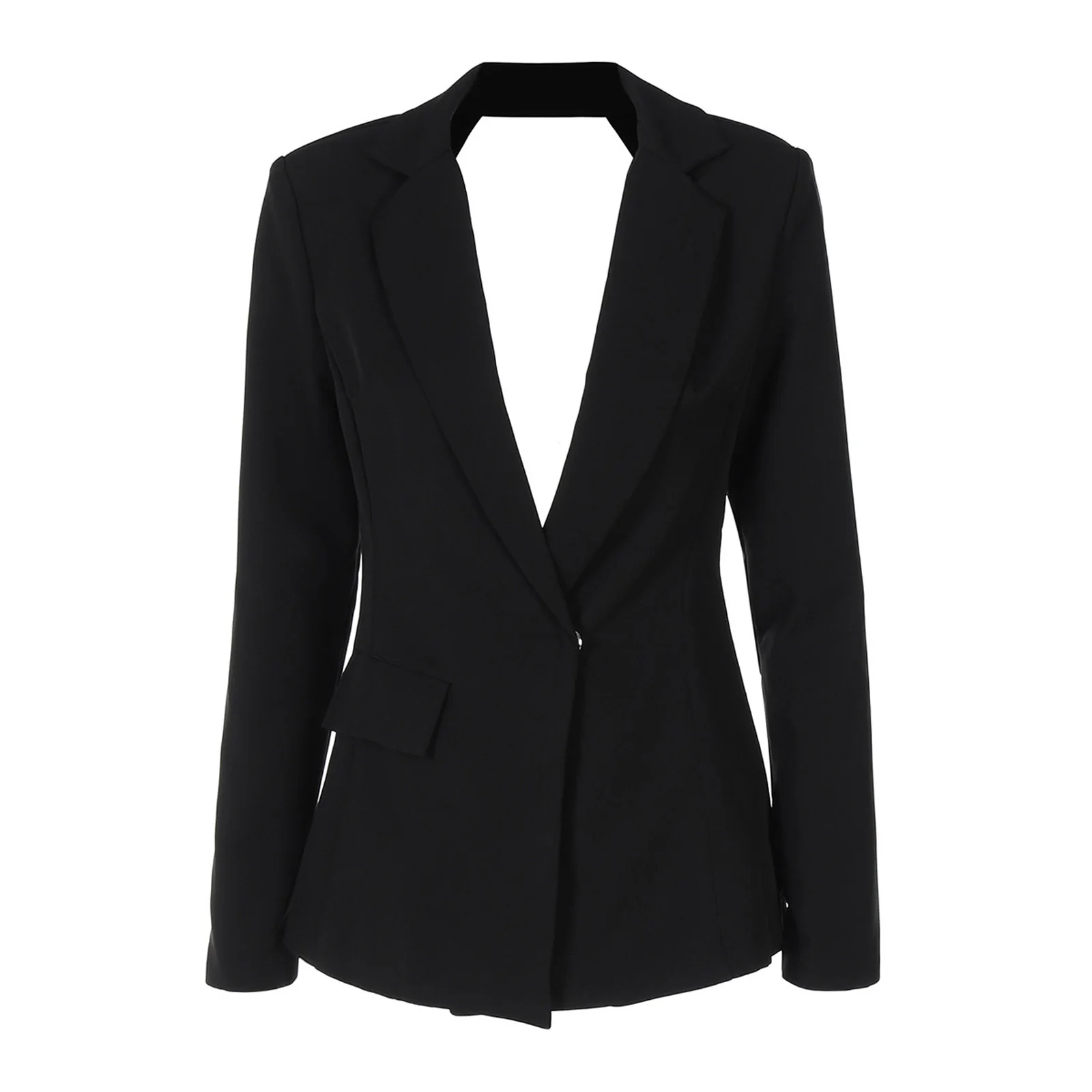 Blazer Damesmode Colberts Open Rug Revers Pakken Jassen Lange Mouw Blazer met één knop Kantoor Dame Werk Slanke Bovenkleding