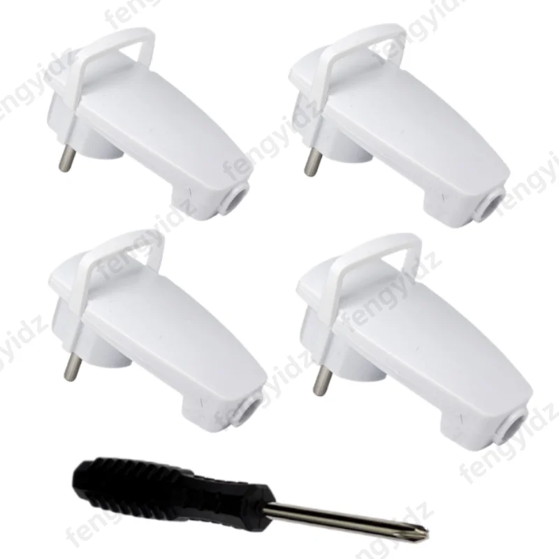 4pcs EU Schuko plug Adapter flat Angle Plug with Folding Handle, Euro Power Plug Replacement Rewireable Electeical Socket