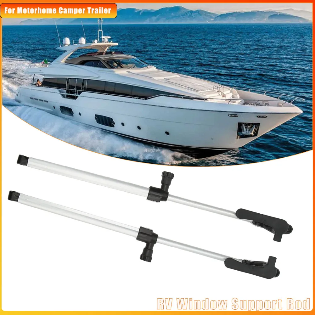 

2pcs Light Texture RV Window Support Rod 310‑435mm Anti Oxidation Telescopic Aluminium Alloy for Motorhome Camper Trailer