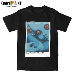 Men's T-Shirts Fantastic Planet Casual Pure Cotton Tees Short Sleeve La Planete Sauvage Space T Shirts Round Neck Clothing