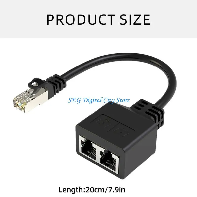 U75B RJ45 이더넷 스플리터 커넥터 어댑터 네트워킹 익스텐더 1 ~ 2 포트