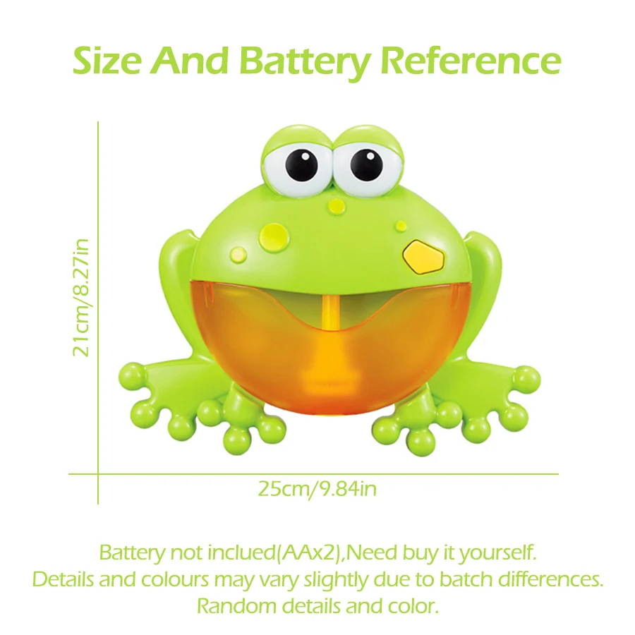 1pcs Kids Green Frog/Red Crab Spit Bubble Machine Baby Bath Toys Kids Bathtub Water Play with Music,Surprise Gift for Boys Girls image 4