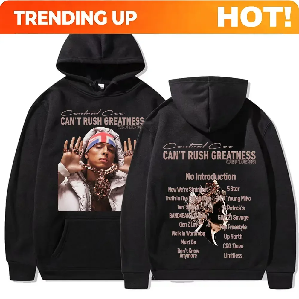 Customization Central Cee “Can’t Rush Greatness” World Tour 2025 Concert Hoodies Mens Fashion Hip Hop Pop Music Oversized Pullov