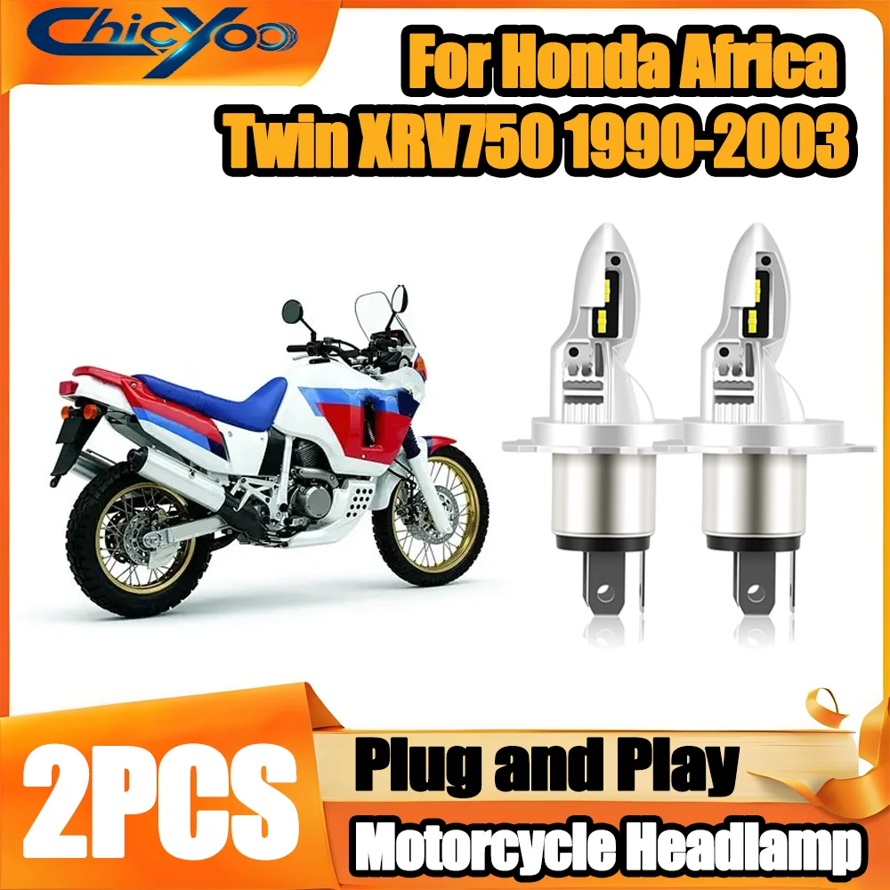 2X H4 Motorcycle Headlamps For Honda Africa Twin XRV750 1990 1991 1992 1993 1994 1995 1996 1997 1998 1999 2000 2001 2002 2003
